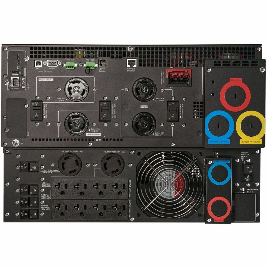 Eaton 9PX G2 11000VA 11000W 208/120V Online Double-Conversion UPS - Hardwired Input, 8x 5-20R, 4x L6-30R, 2x L14-30R or Hardwired Output, Cybersecure Network Card, Extended Run, 7U Rack/Tower