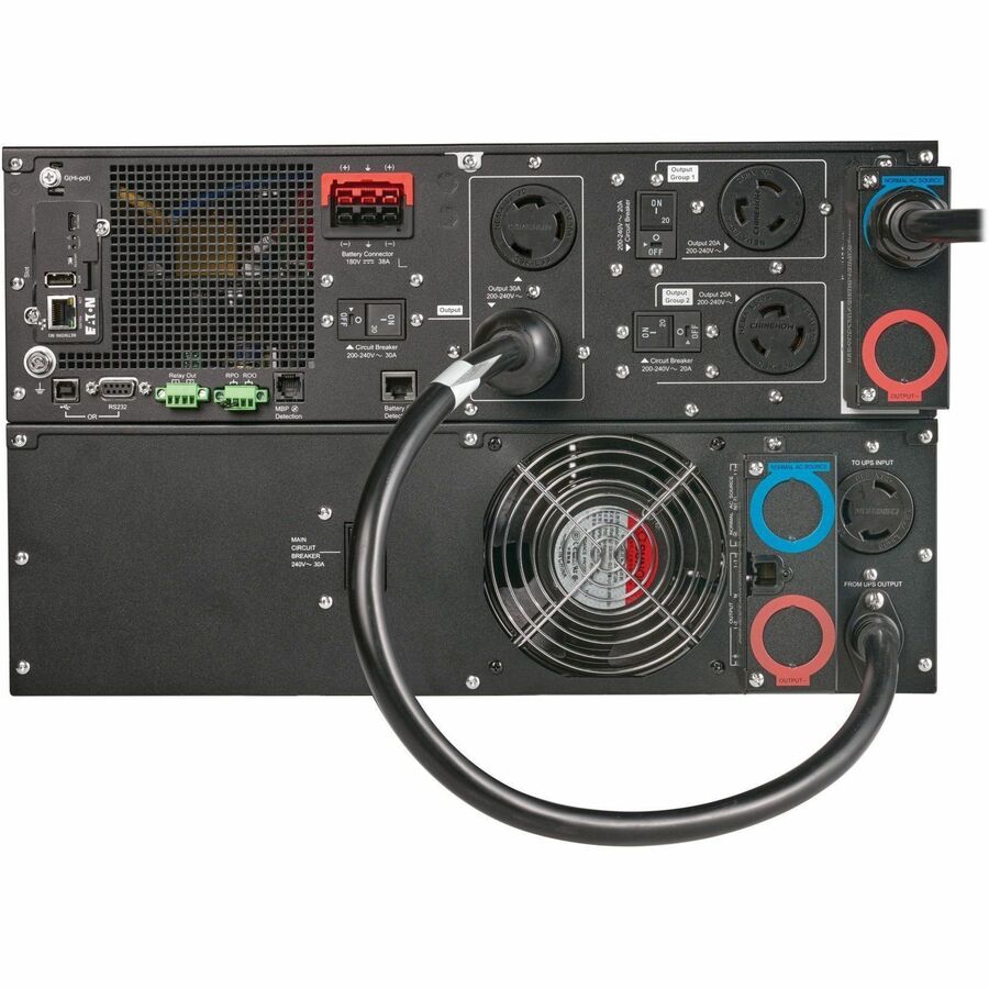 Eaton 9PX G2 5000VA 5000W 208/120V Online Double-Conversion UPS - Hardwired Input/Output, Cybersecure Network Card, Extended Run, 6U Rack/Tower