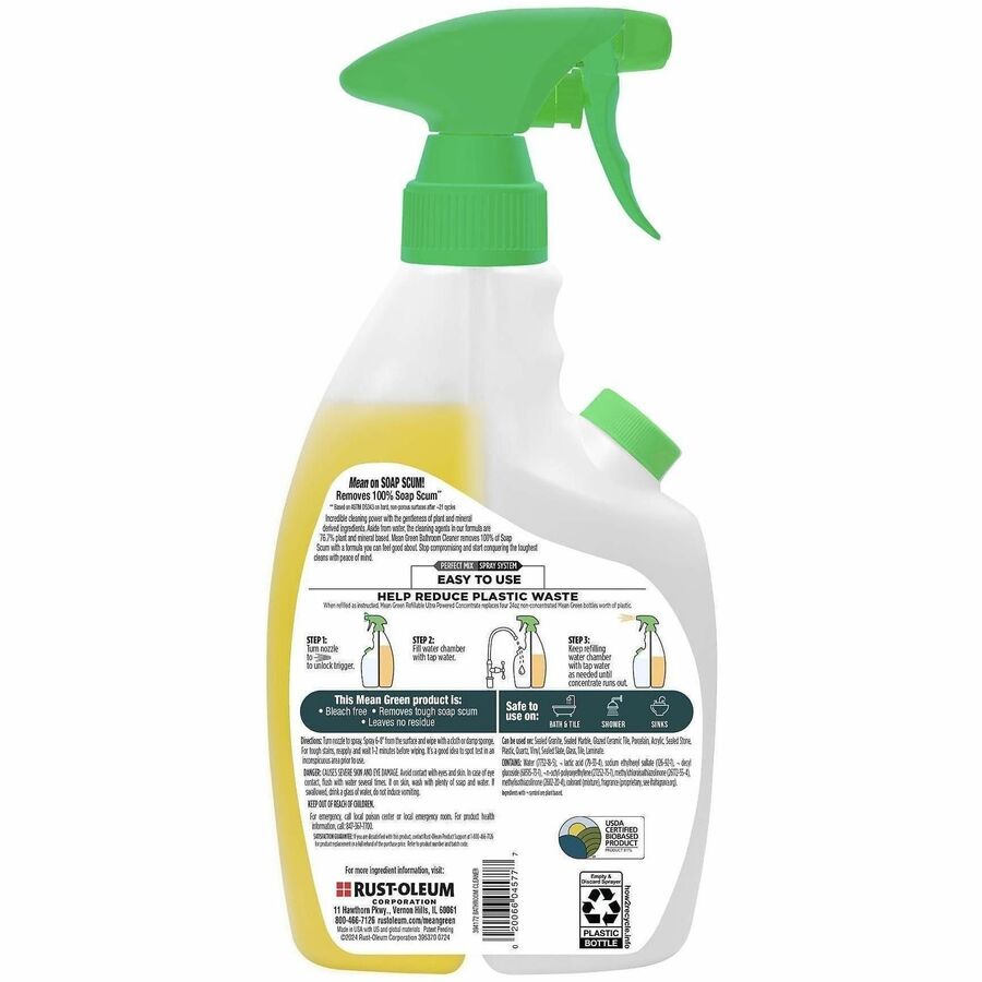 Picture of Refillable Bathroom Cleaner Concentrate Spray, 28.6 oz, pH 2–3.5, Tropical Breeze, Bleach-free, 6 EA/CT