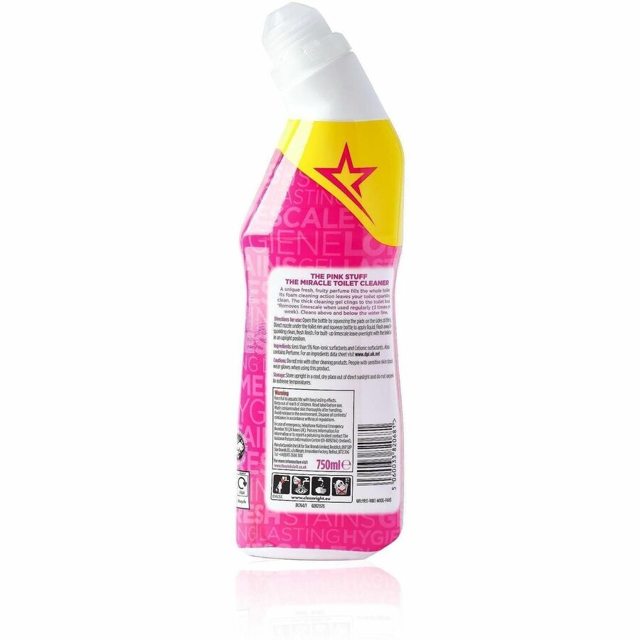 Picture of Toilet Cleaner Gel, 25.4 oz, Fruity Scent, Limescale & Germ Remover, Pink Squeeze Bottle, 12 EA/CT