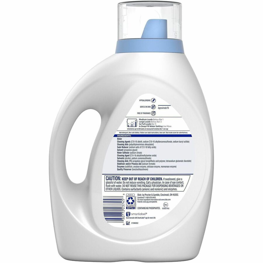 Picture of Free & Gentle Liquid Laundry Detergent, 77 oz, 58 Loads, Hypoallergenic, Dye-free, 4 BT/CT