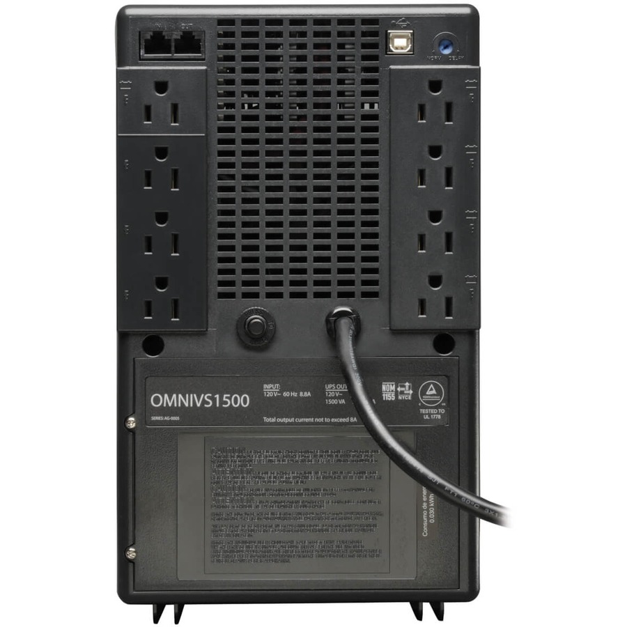 Tripp Lite by Eaton UPS 1500VA 940W Battery Back Up Tower AVR 120V USB RJ11 RJ45 DSL