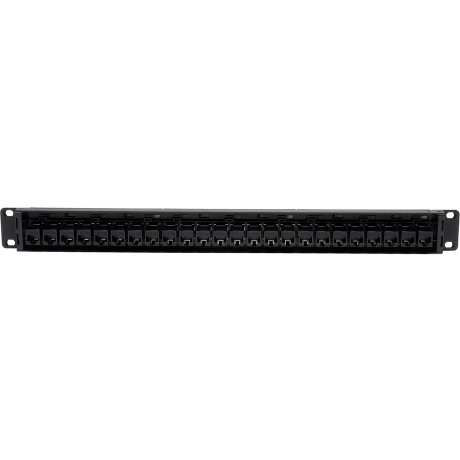 Tripp Lite by Eaton 24-Port Cat5e Cat5 Feedthrough Patch Panel Rackmount 1URM RJ45 Ethernet TAA