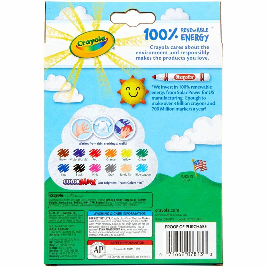  Crayola Washable Markers with Retractable Tips, Clicks, School  Supplies, 10 Count, Gifts for Kids : Everything Else