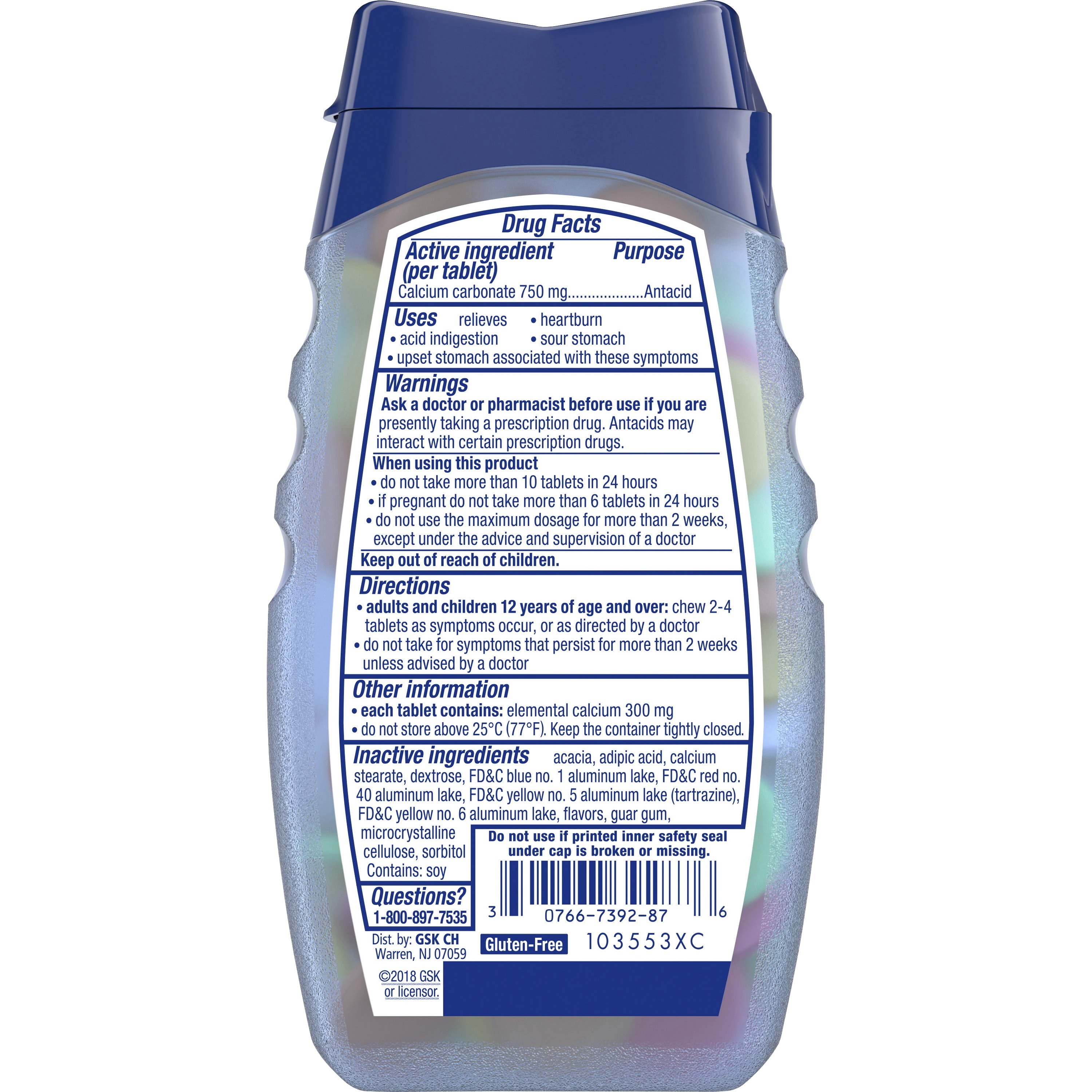 TUMS Smoothies Extra Strength Antacid Chewable Tablet Parker's