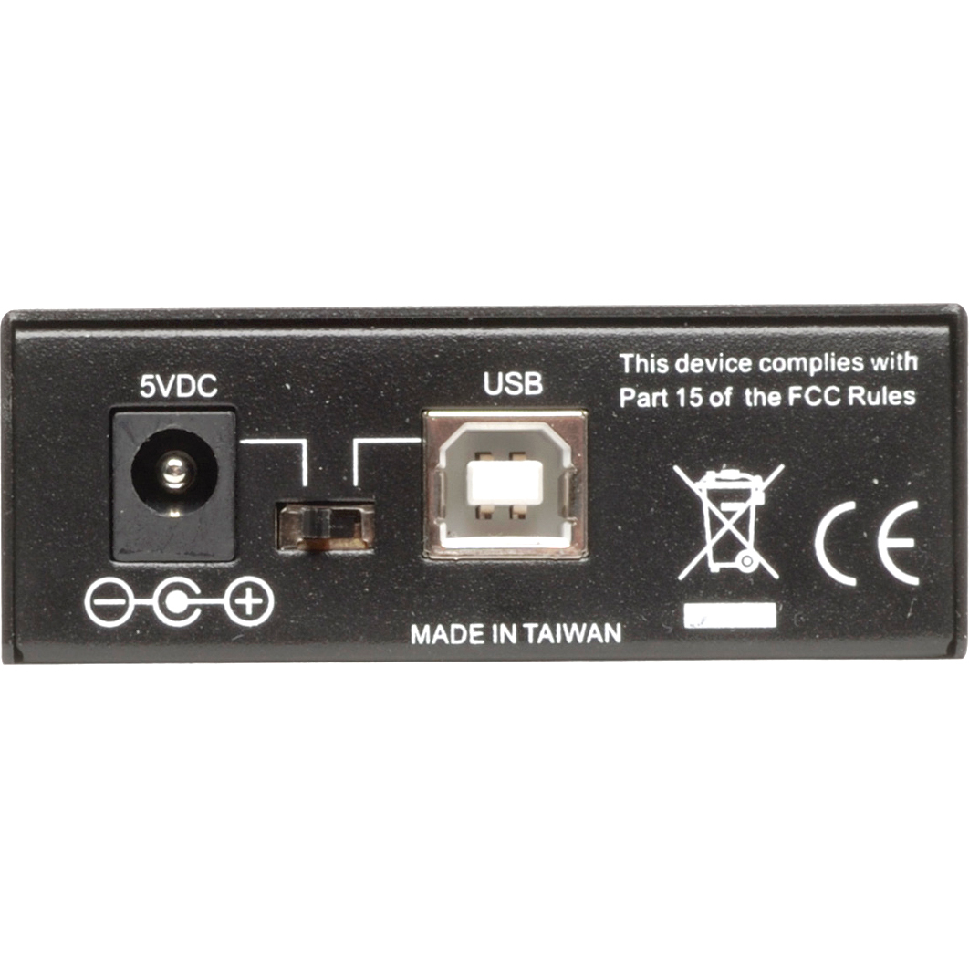 Eaton N784-001-SC 10/100 Mbps Ethernet to fiber media converter with SC single-mode support — rear view