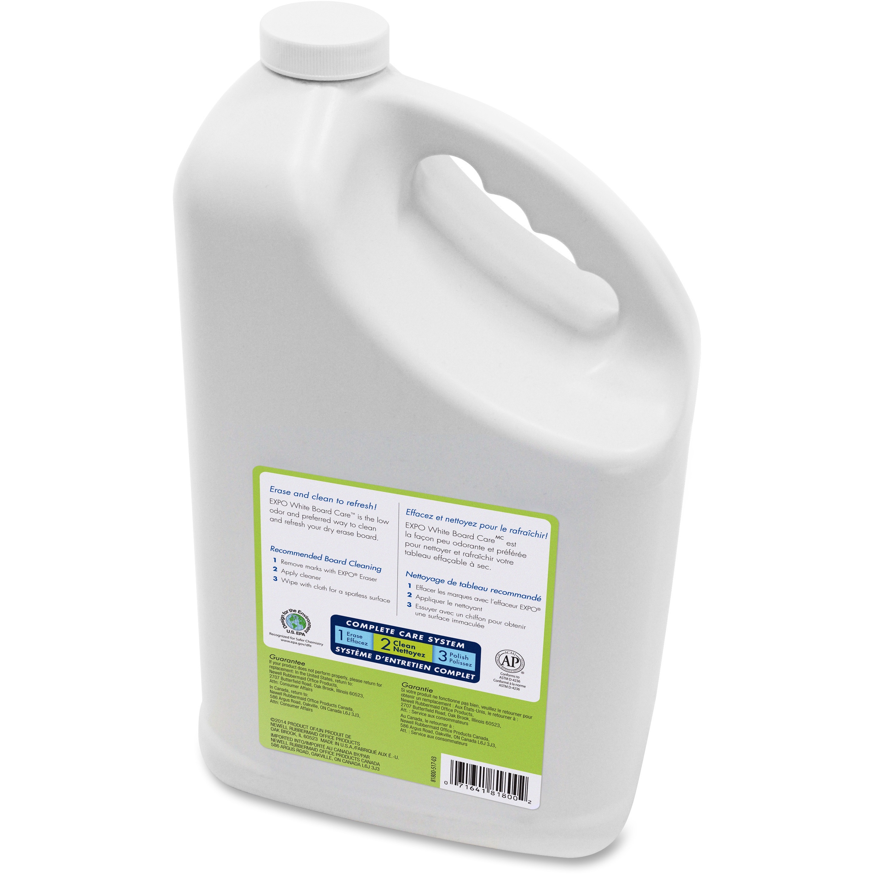 HOME :: Office Supplies :: Boards  Easels :: Board Accessories :: Board  Cleaners  Wipes :: Expo Gallon White Board Cleaner 3.79 L Non-toxic,  Stain Resistant, Ghost Resistant Clear 1Each