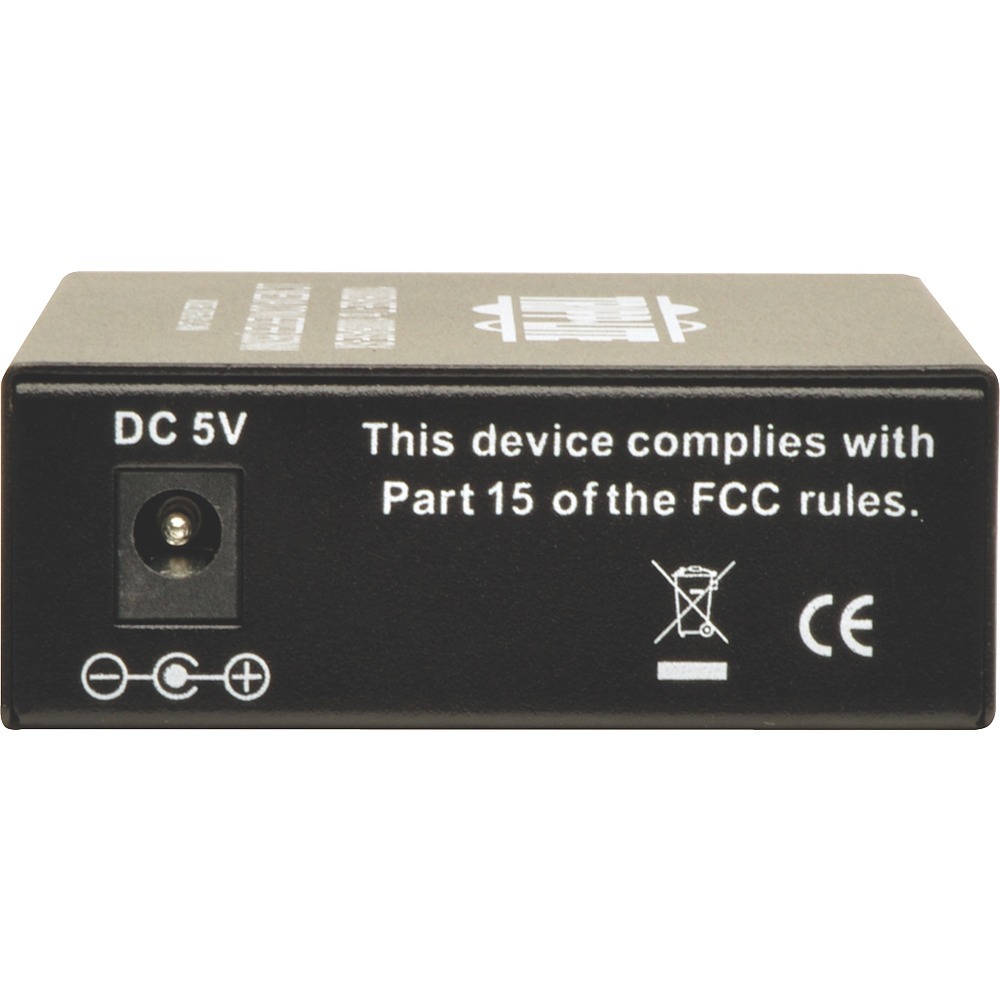 Eaton N785-001-LC-MM LC multimode fiber media converter with Gigabit RJ45 — rear view