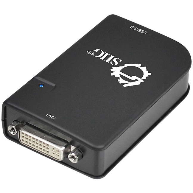 SIIG USB 3.0 to DVI adapter for adding a DVI monitor from a notebook or desktop — rear view