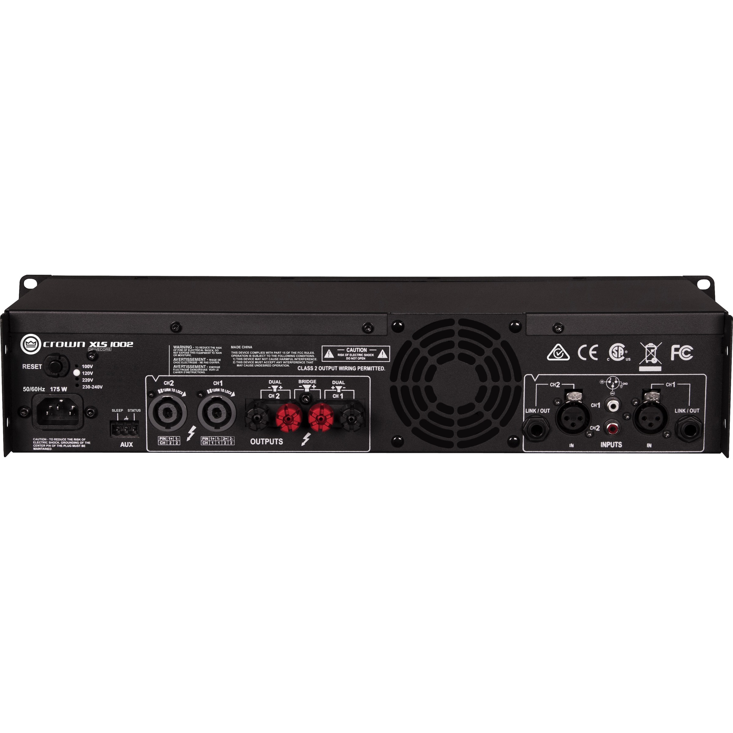 CROWN 2x350W Power Amplifier — rear view