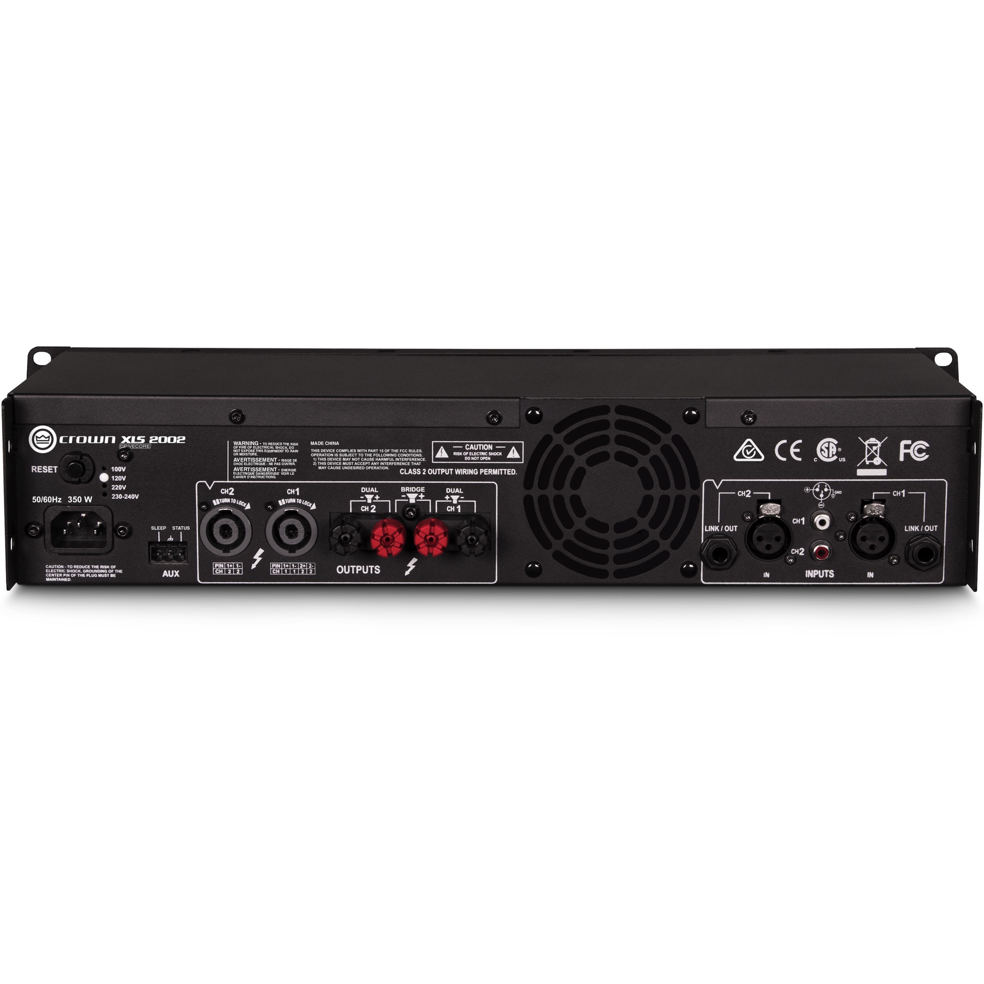 CROWN 2x650W Power Amplifier — rear view