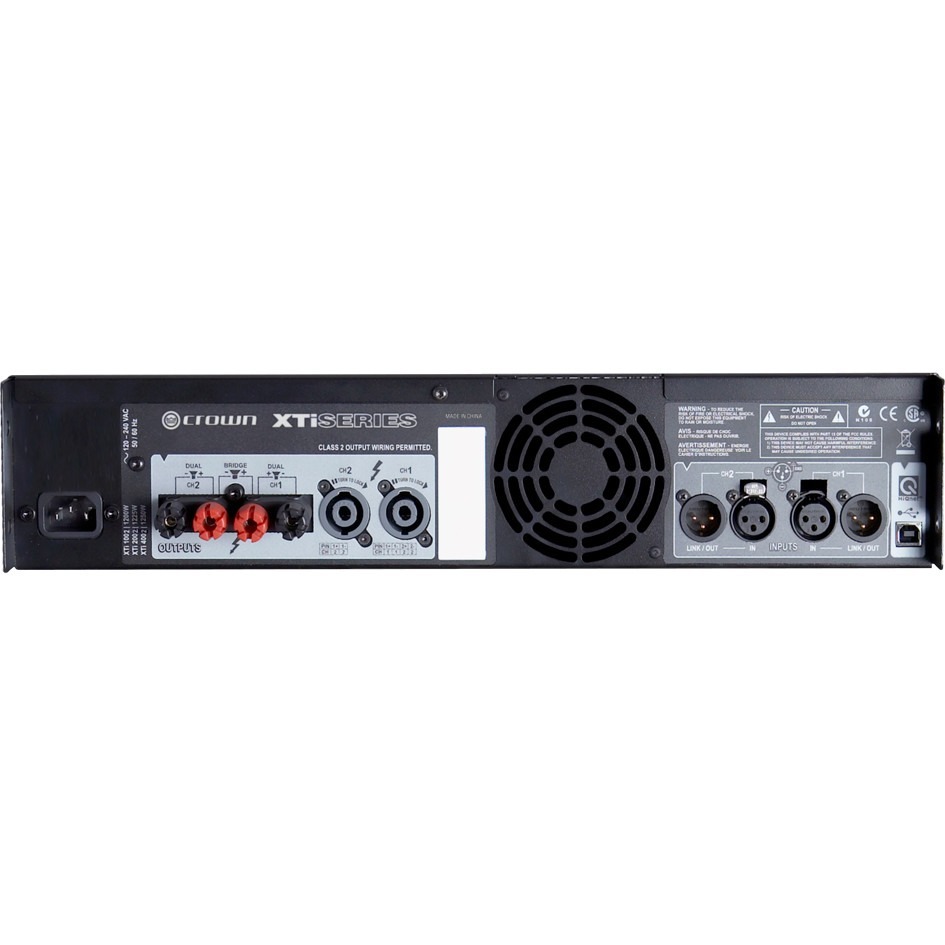 CROWN 2x800W Power Amplifier — rear view