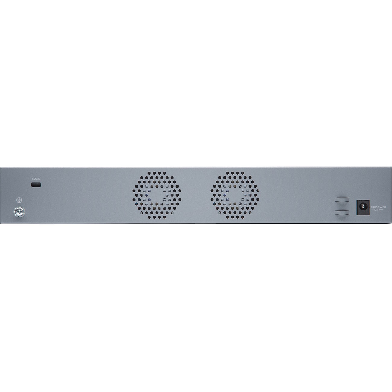 Juniper SRX320 hardware-only branch router with Gigabit Ethernet and desktop form factor — rear view