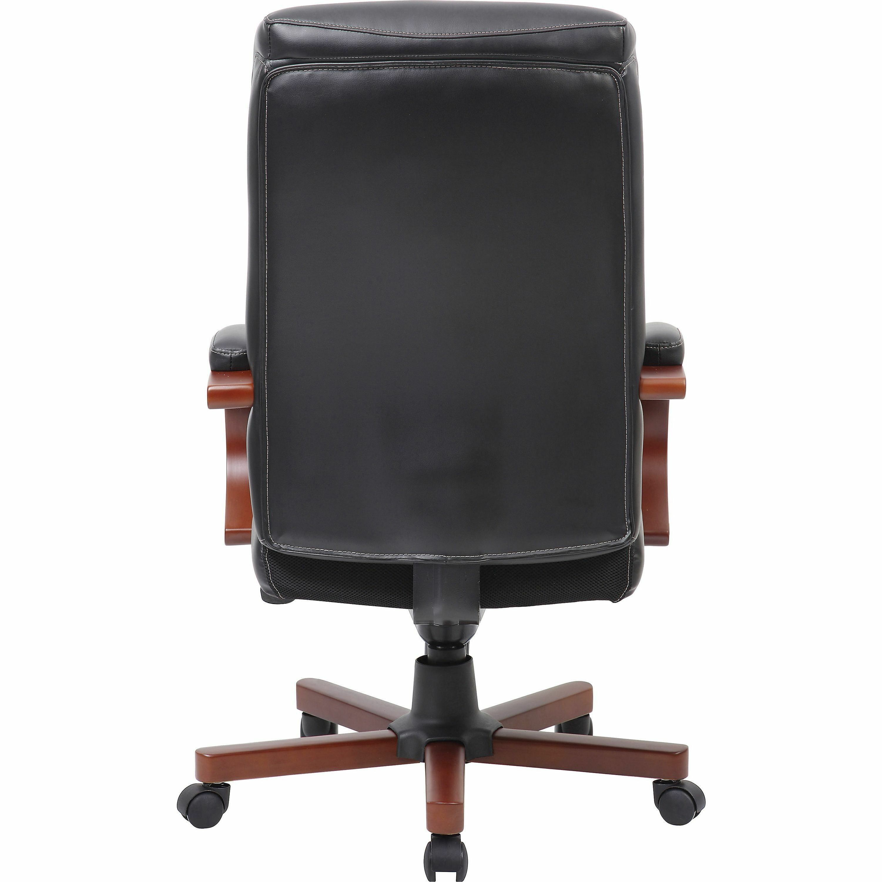 LLR 69532 | Lorell Executive High-Back Wood Finish Office Chair ...