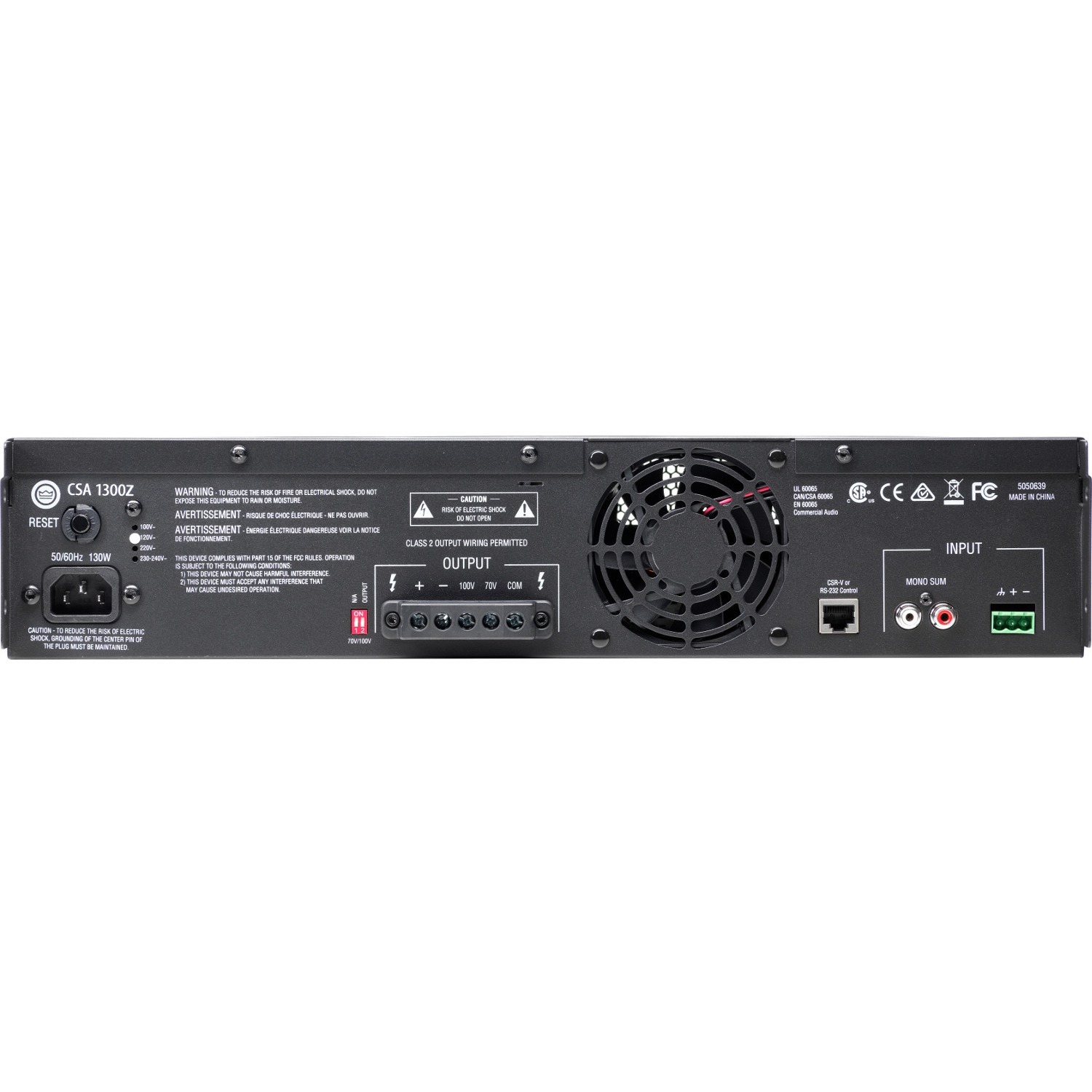 JBL Commercial Amplifier — rear view