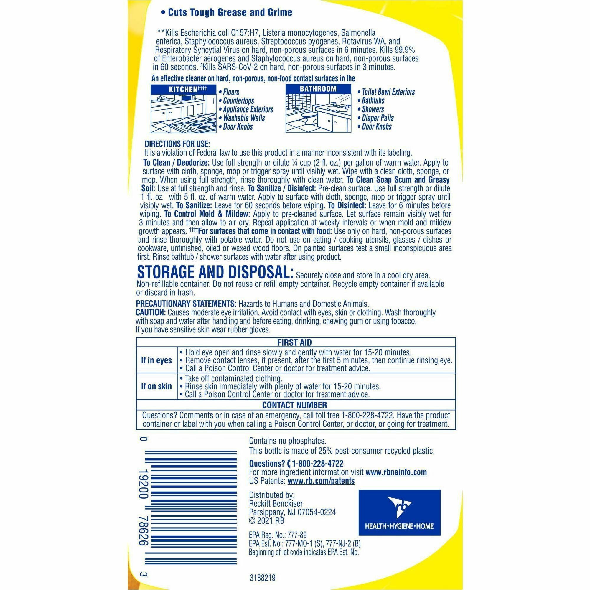 Lysol Clean/Fresh Lemon Cleaner