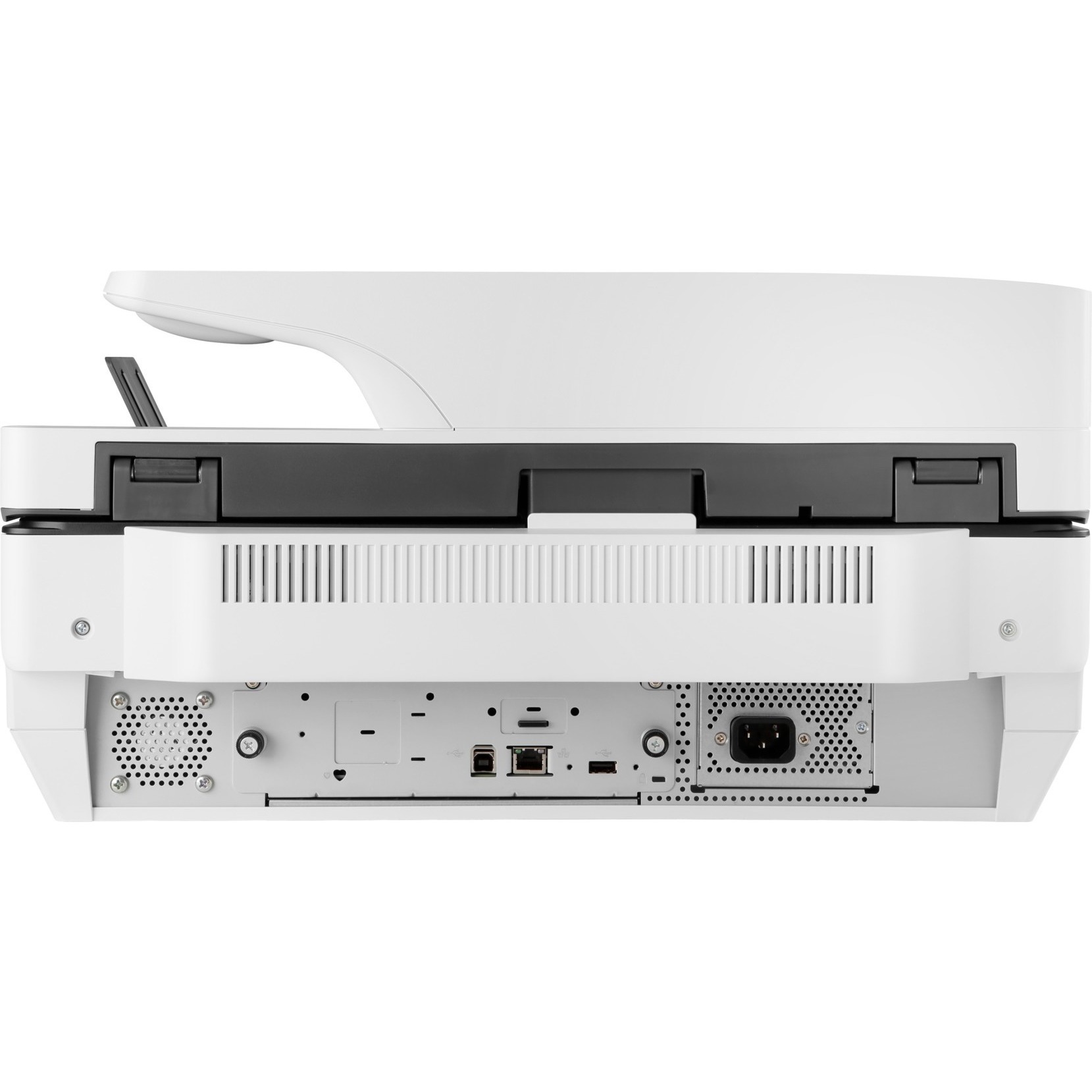 HP Digital Sender Flow 8500 fn2 desktop document scanner for office capture workflows — rear view