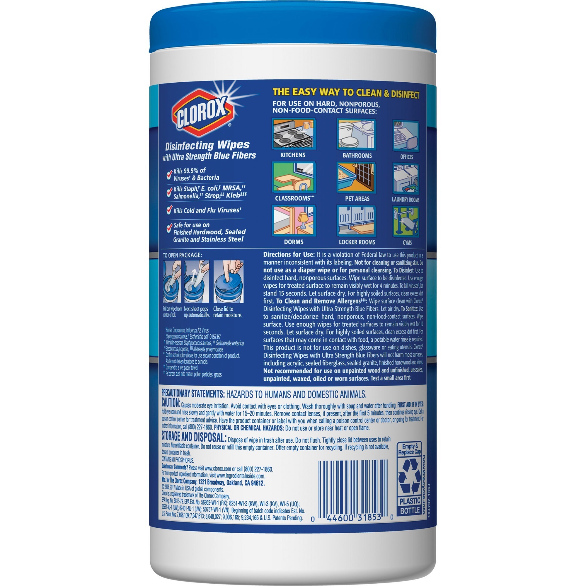 Clorox Ultra Strength Disinfecting Wipes White Disinfectant