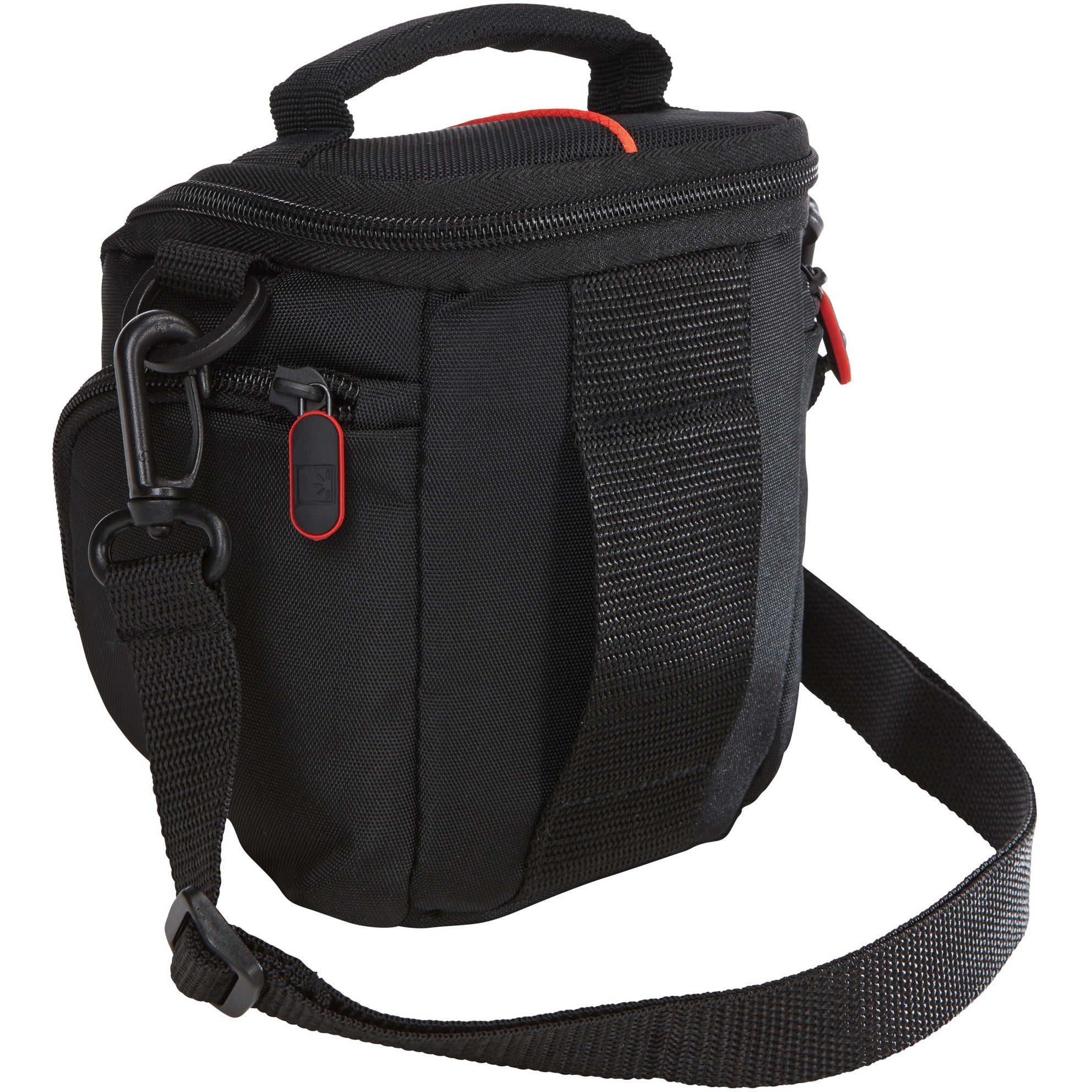 Black CASE LOGIC hybrid camera case for transporting camera equipment — rear view