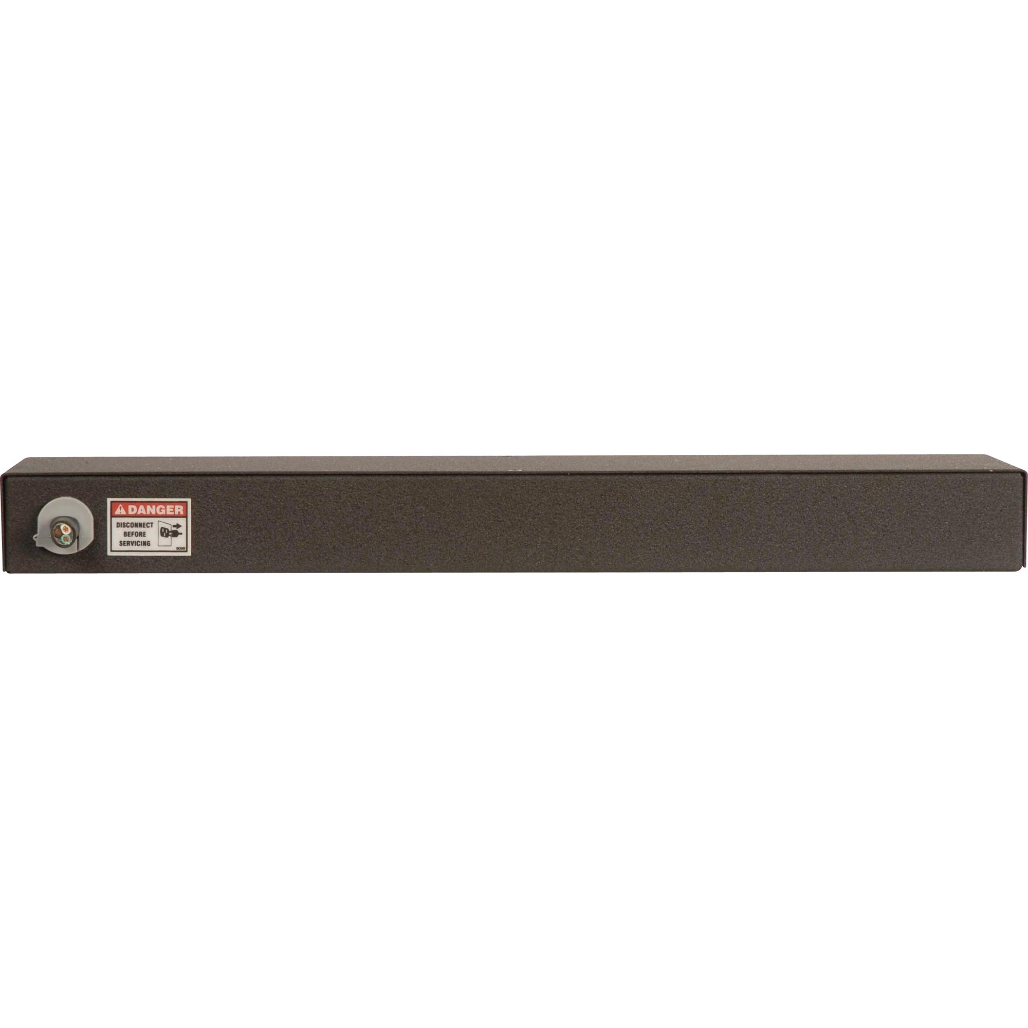 Monoprice 6-outlet surge protector power strip with low-profile plug and 8 ft cord — rear view