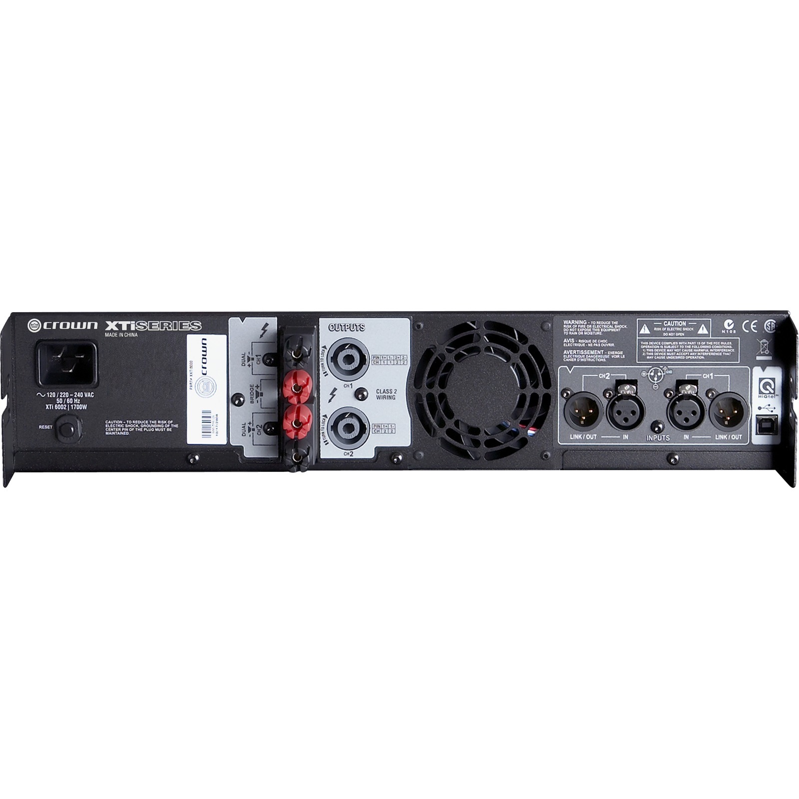 CROWN 2x2100W Pwr Amp — rear view