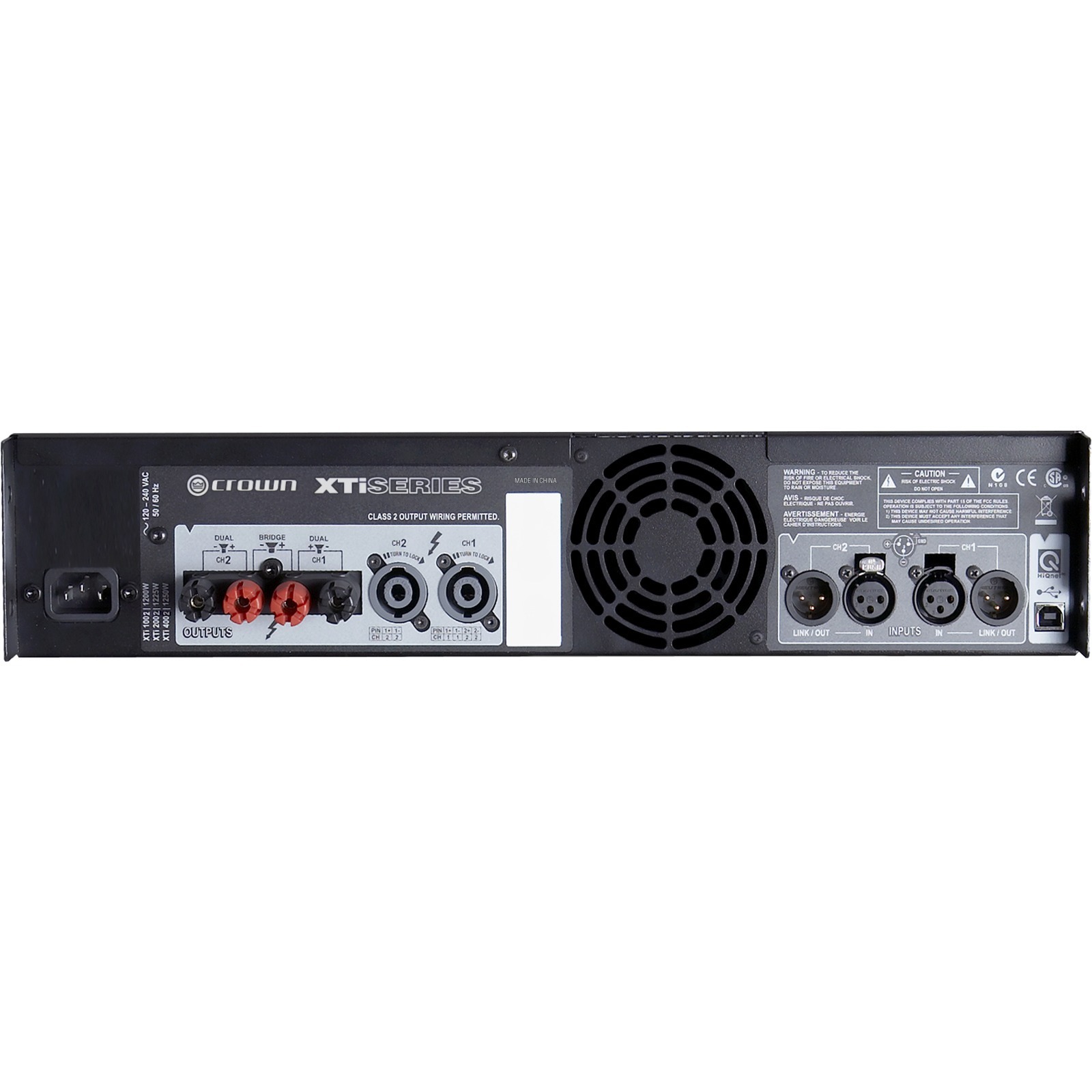 CROWN 2x1200W Power Amplifier — rear view