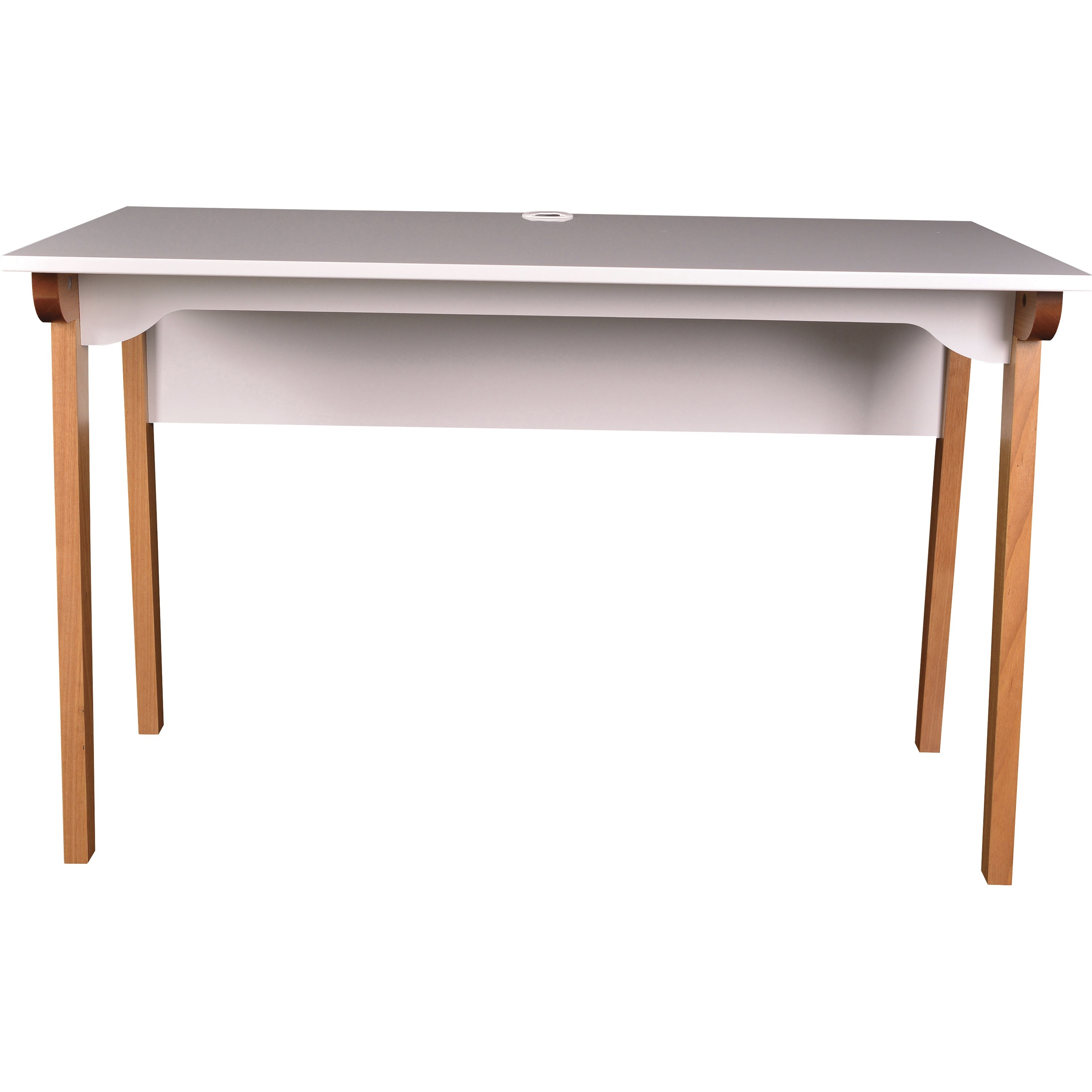 Lorell Mid Century Modern Office Desk White Rectangle Top