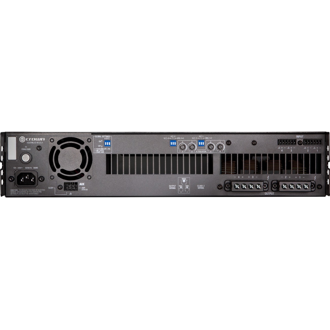 CROWN 4x300W Power Amp — rear view