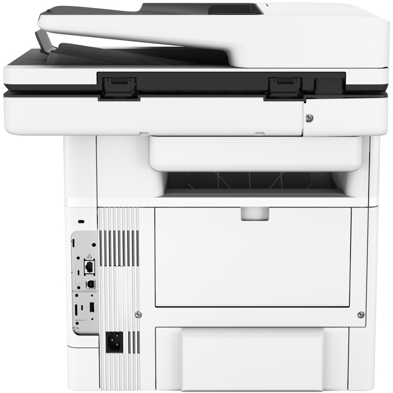 HP LaserJet Enterprise Flow MFP M528c monochrome multifunction printer for enterprise office workflows — rear view