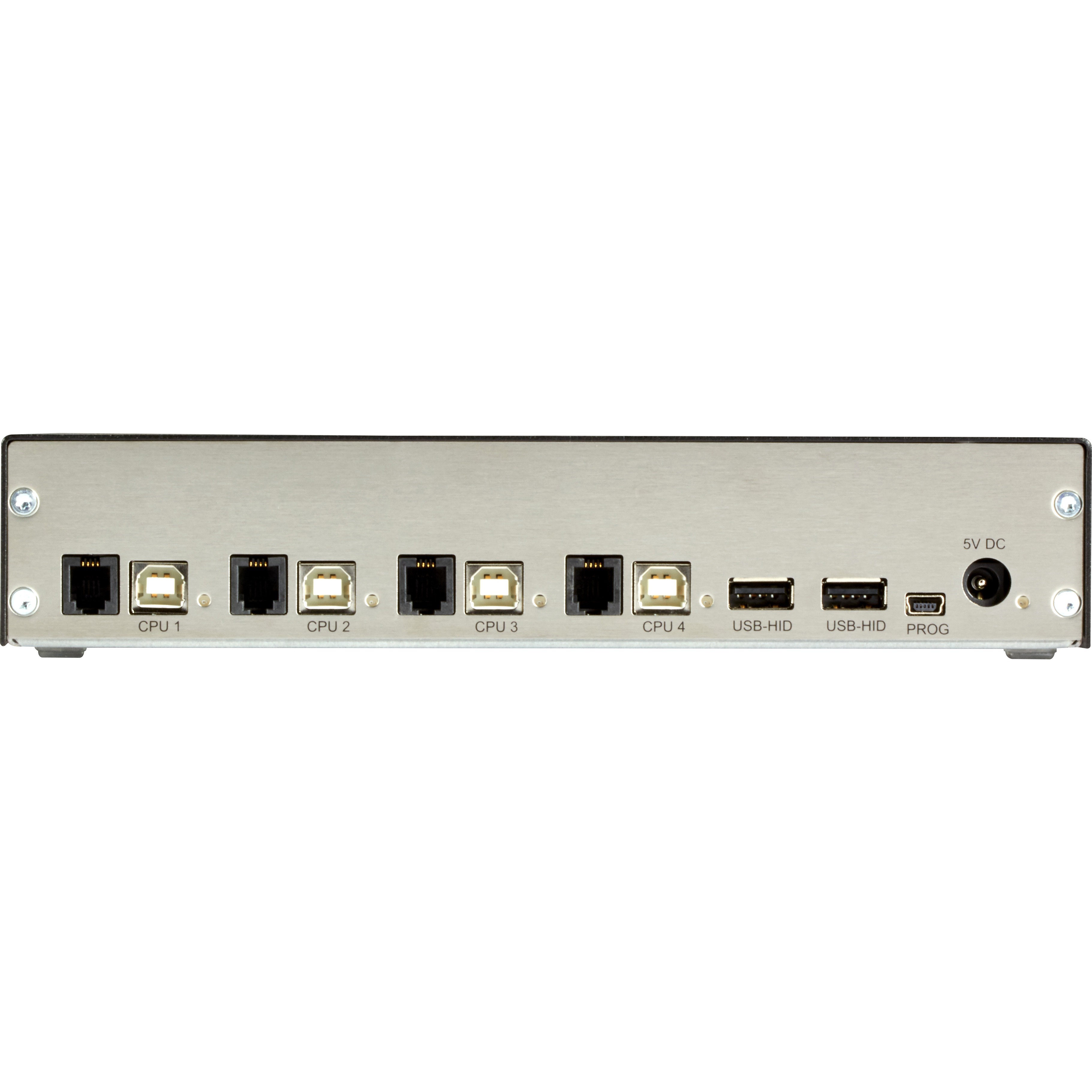 Black Box ACX1004A-HID2 KVM extender for single-workstation monitor-to-monitor control using USB HID — rear view