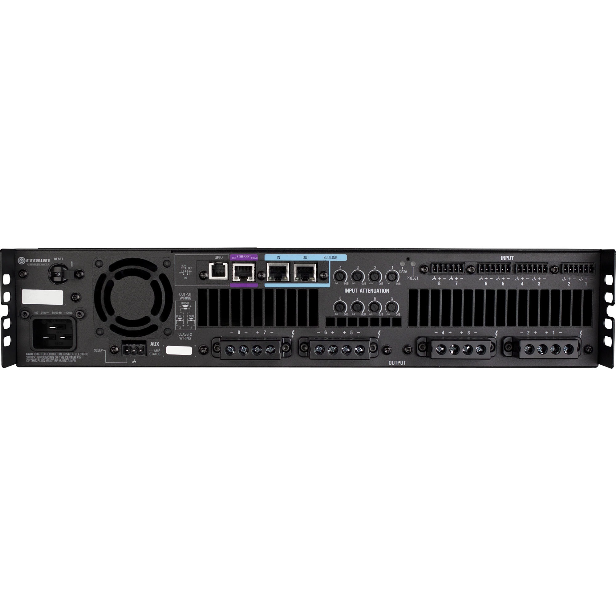 Crown 8x600W Power Amplifier — rear view