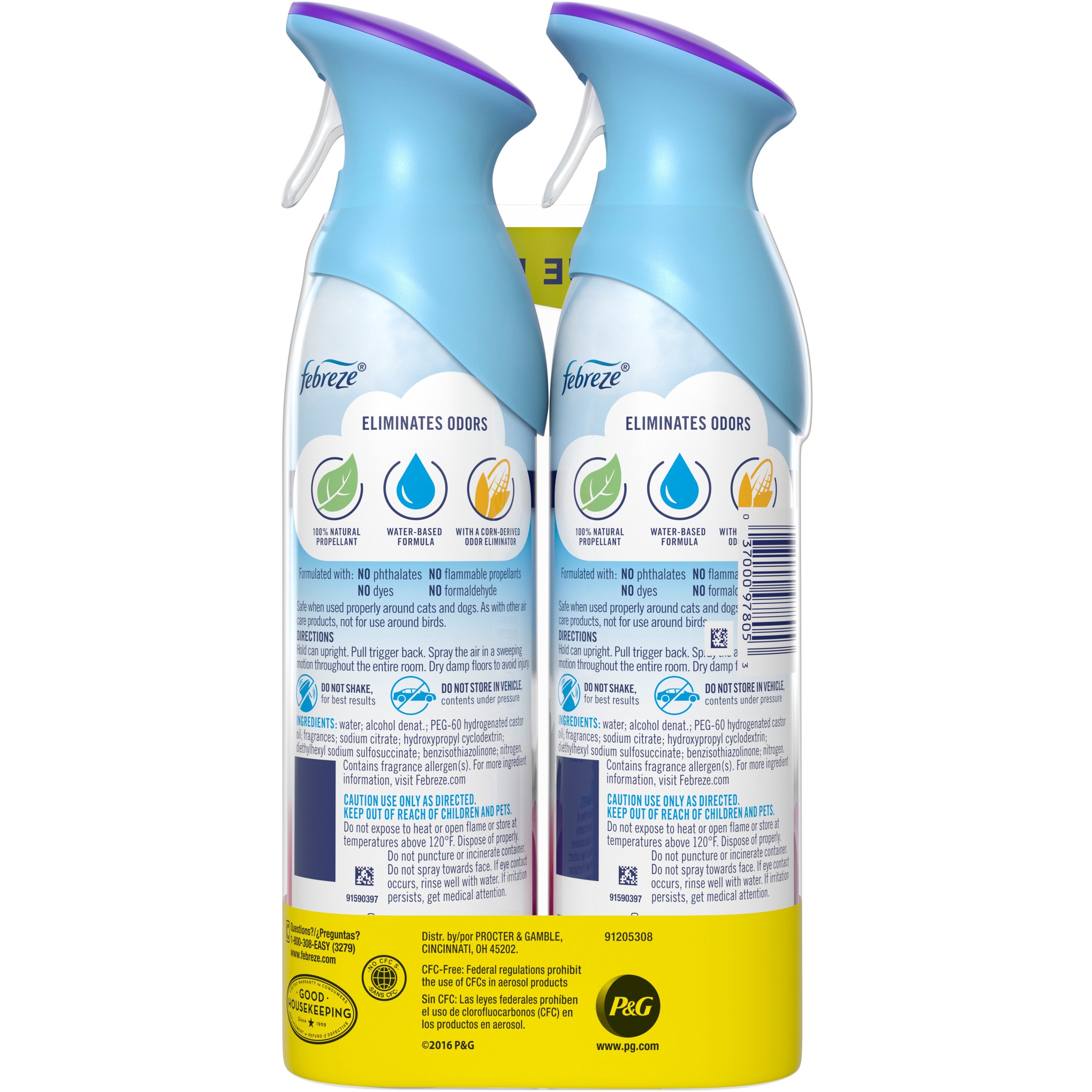 Febreze Spring Air Spray Pack - Liquid - 8.8 fl oz (0.3 quart) - Spring & Renewal - 12 / Carton - Odor Neutralizer, VOC-free