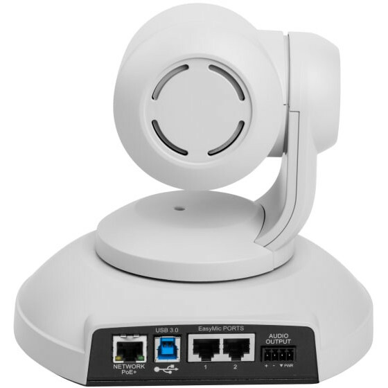 CONFERENCESHOT Cam White PTZ conferencing camera for installed meeting rooms — rear view