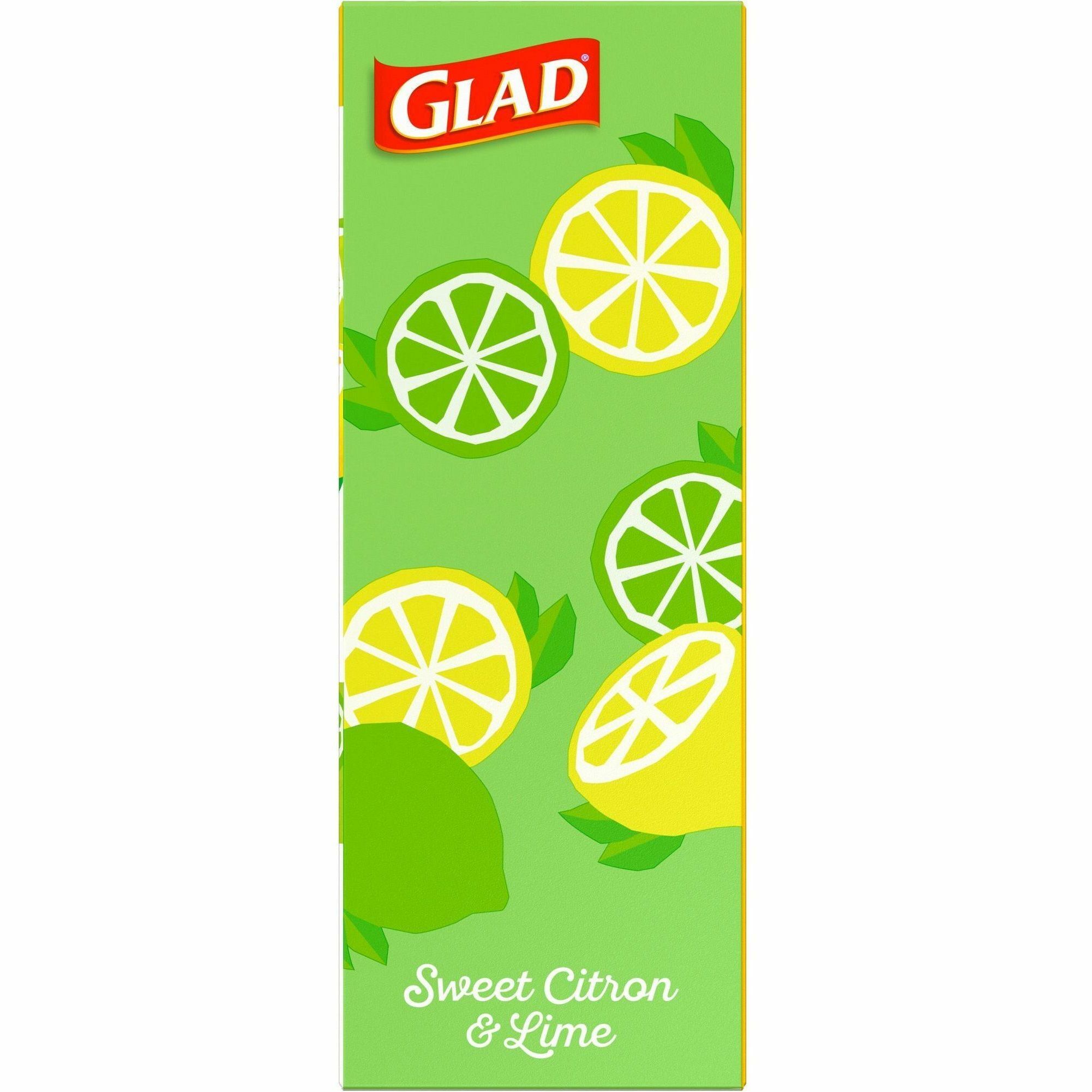 Glad Small Kitchen Drawstring Trash Bags - Febreze Sweet Citron & Lime - 4  gal Capacity - Green - 34/Box - Home Office, Bathroom, Kitchen, Laundry