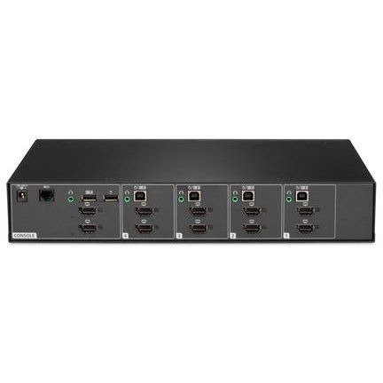 Vertiv CYBEX SC Universal DP/H secure 4-port dual-display KVM switch with CAC support — rear view