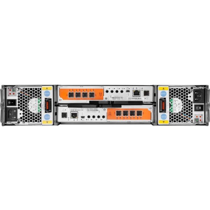 HPE MSA 2060 12Gb SAS LFF storage array R0Q77A for SAN storage — rear view