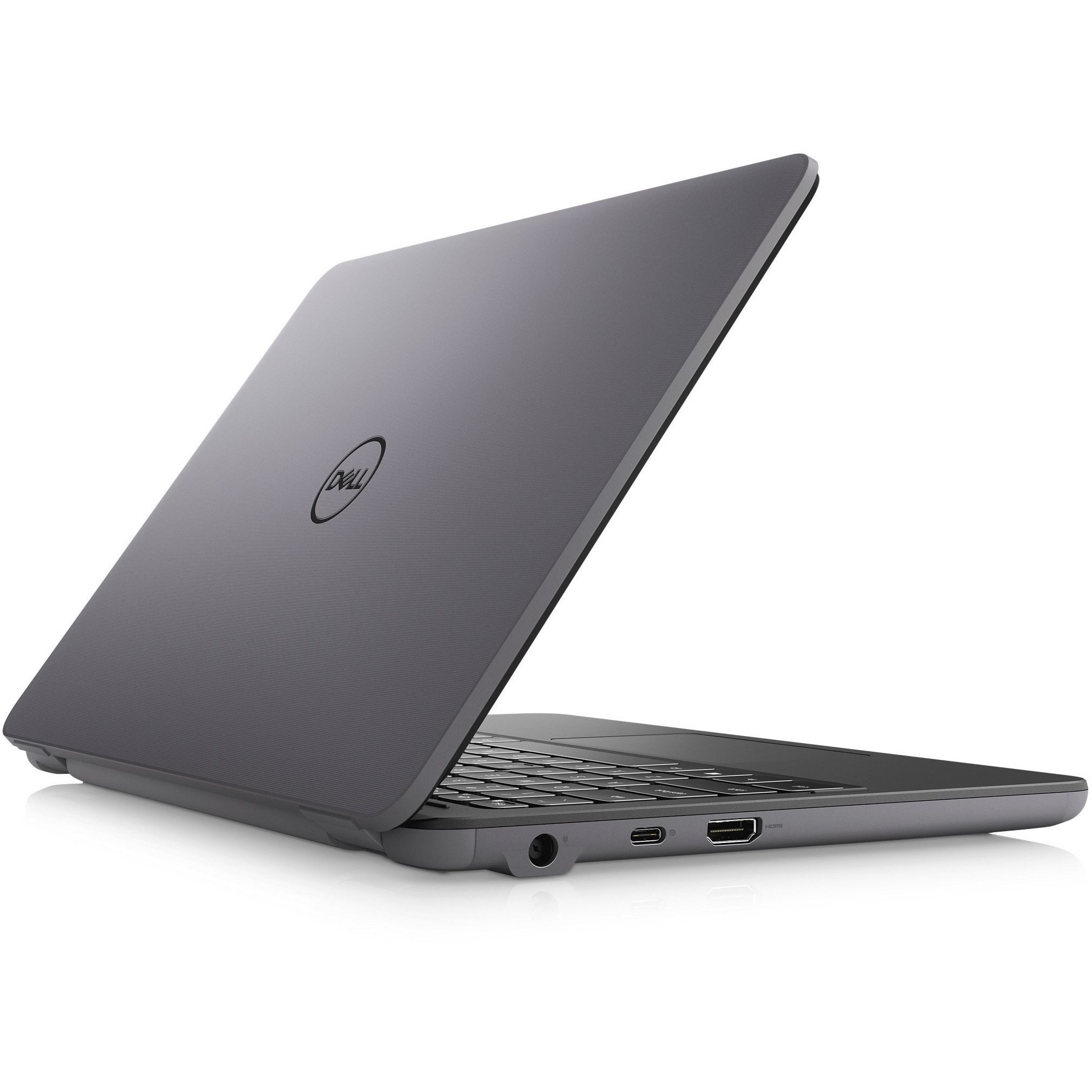Dell Latitude 3120 11.6-inch laptop with Intel Celeron N5100, 4 GB RAM, and 128 GB SSD — rear view