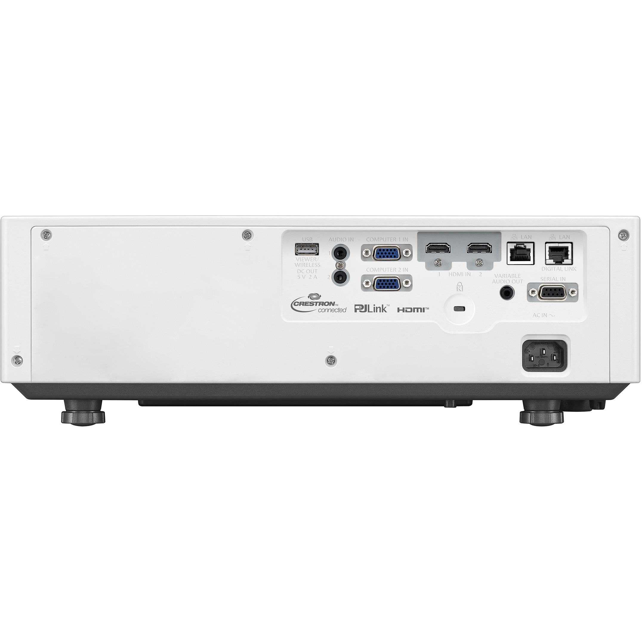 Panasonic PT-VMZ71U7 7,000 lumen WUXGA LCD laser projector with 4K signal input — rear view