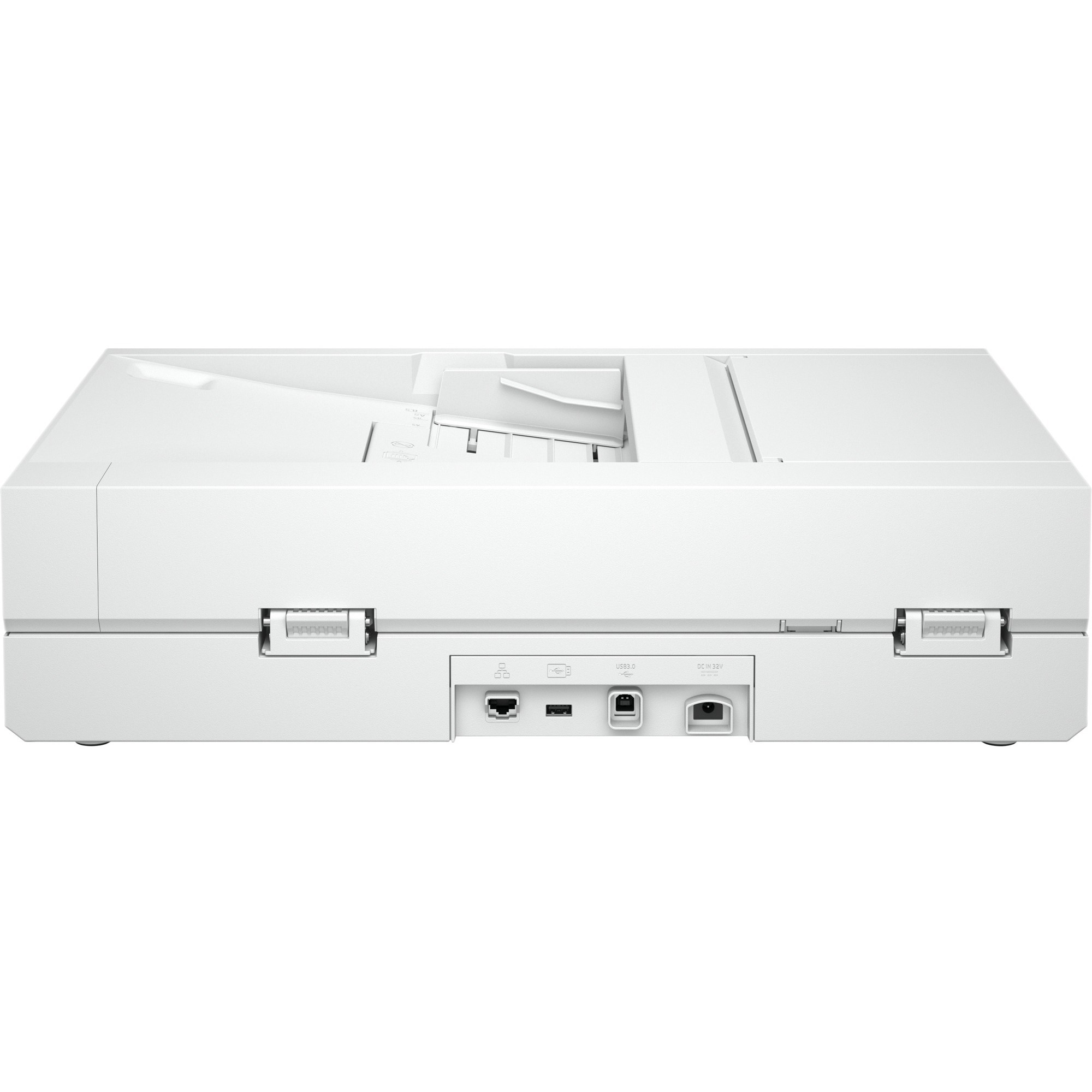 HP ScanJet Enterprise Flow N6600 fnw1 flatbed scanner with network connectivity and duplex scanning — rear view