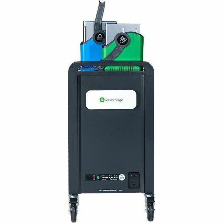 LOCKNCHARGE Carrier 20 charging cart with prewired USB-C 65 W charging for 20 devices — rear view