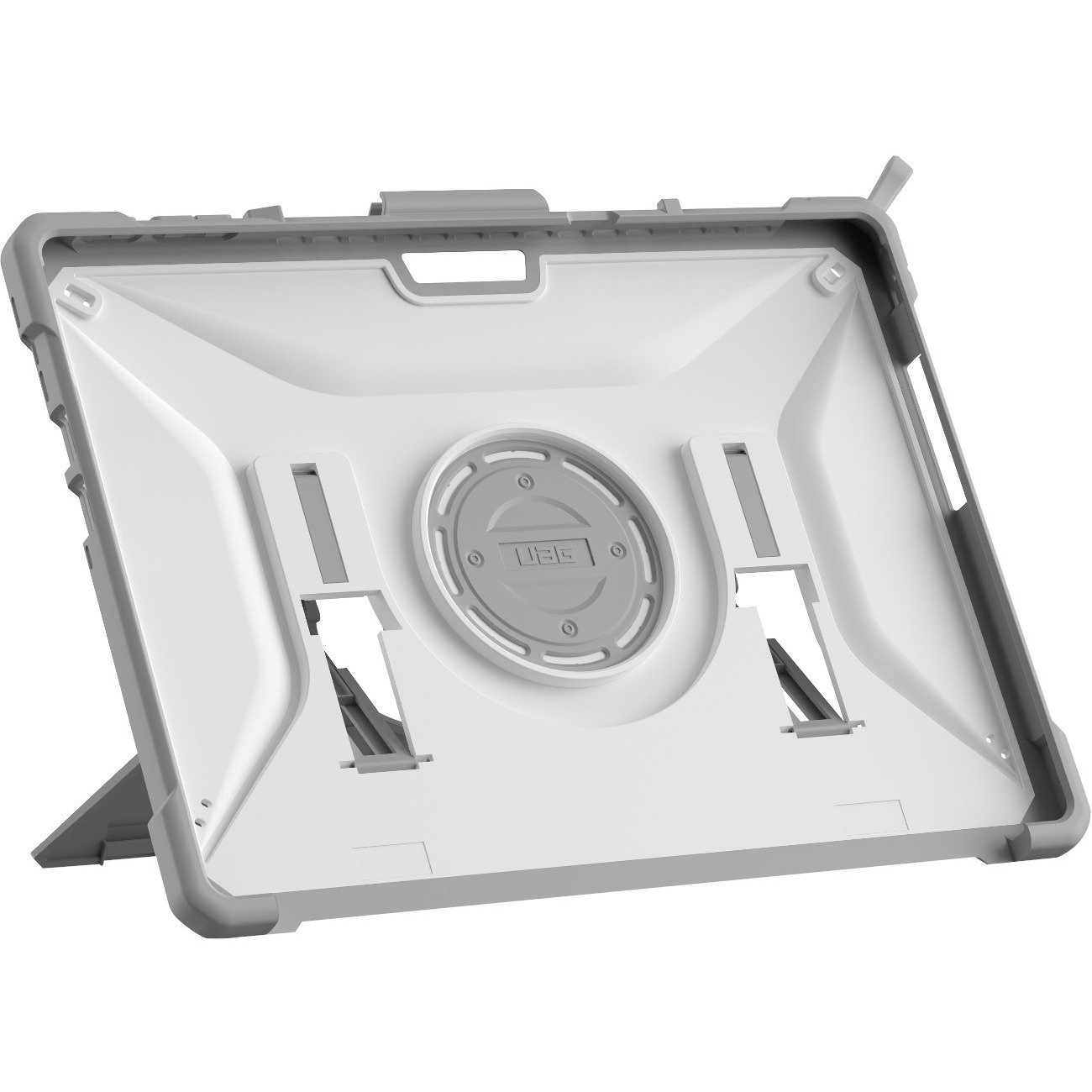 UAG Plasma Healthcare white and grey case for Microsoft Surface Pro 11, 10, and 9 — rear view