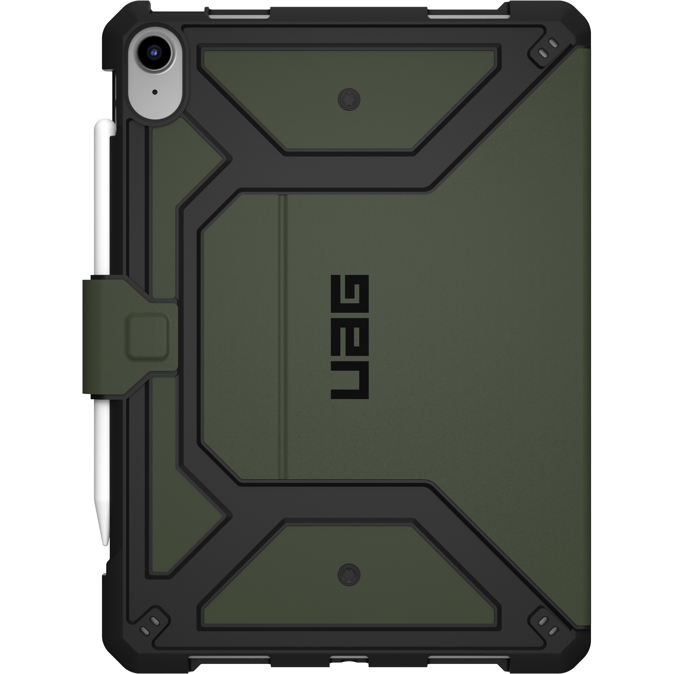 UAG Metropolis SE olive case for Apple iPad 11 A16 and iPad 10.9 10th Gen — rear view