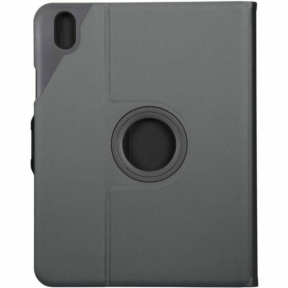Targus VersaVu Slim Case for iPad 10th Gen in black, slim protective tablet case — rear view