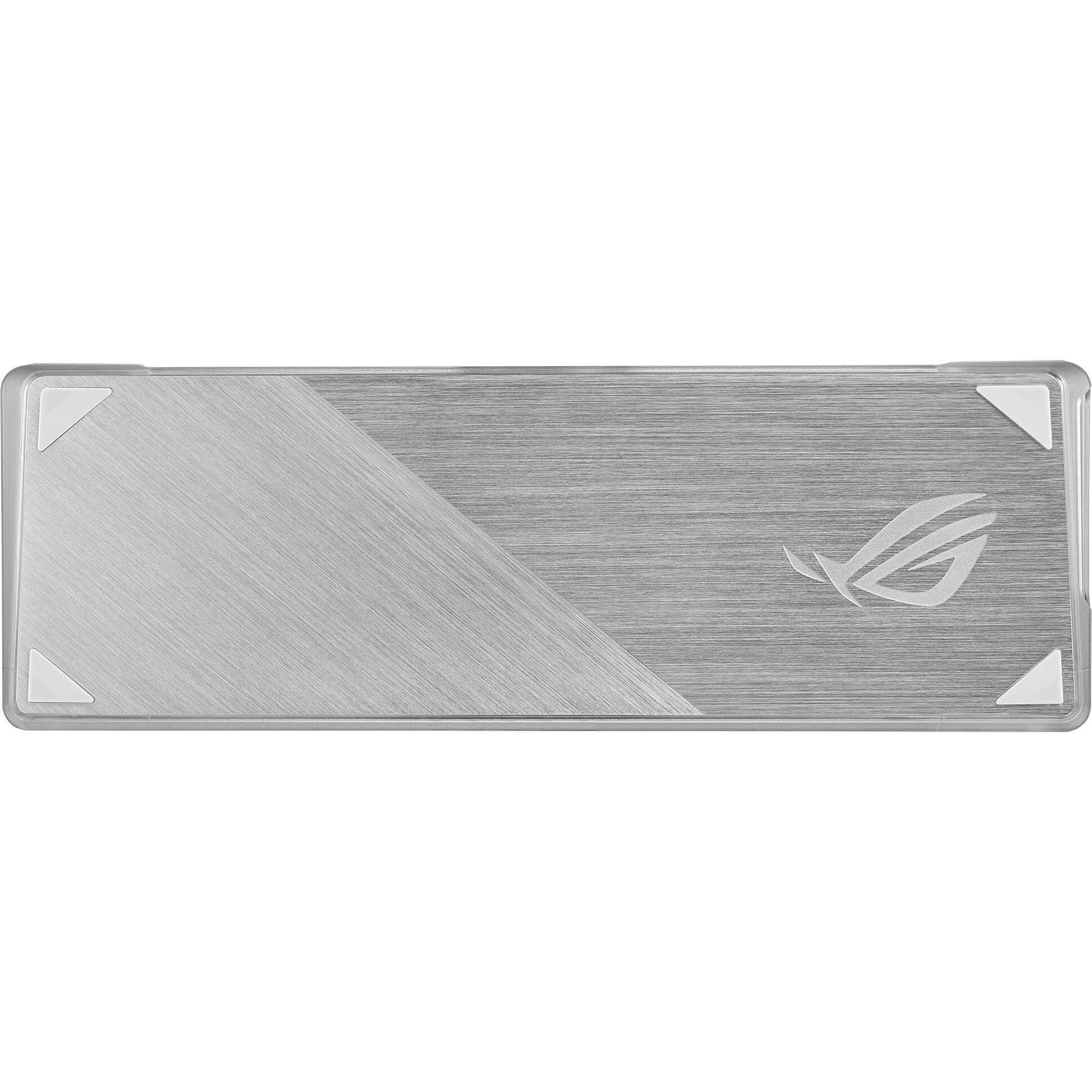 ASUS ROG Falchion Ace NXRD WHT 65% wired RGB mechanical gaming keyboard with white finish — rear view