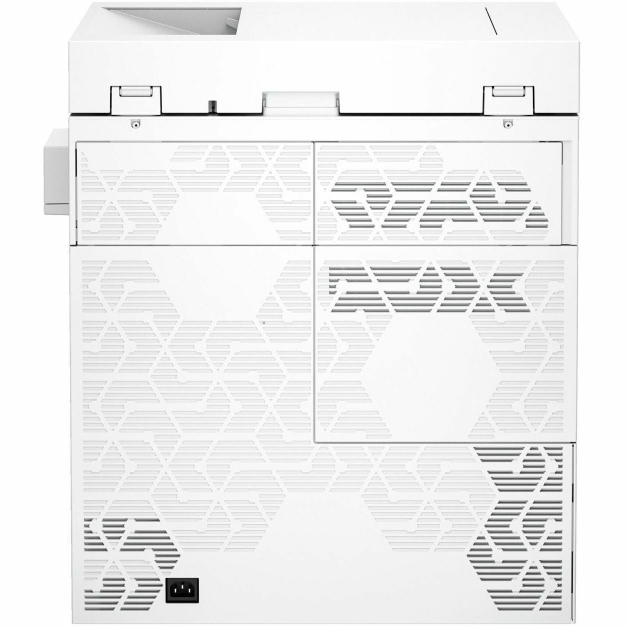HP Color LaserJet Enterprise 5800zf multifunction color laser printer with touchscreen and ADF — rear view
