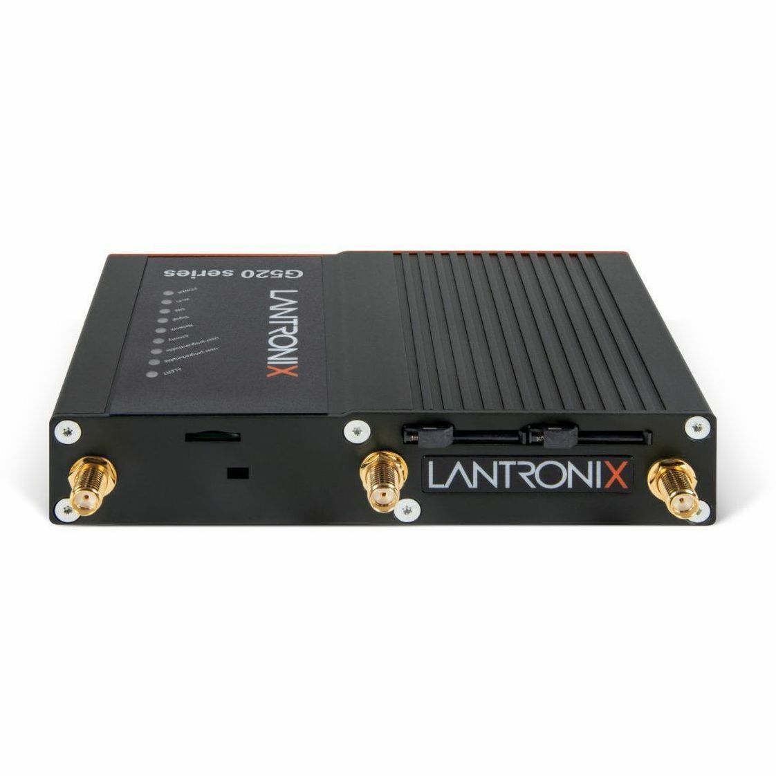 Lantronix G526 Accessory Bundle with Antenna A33M0, Antenna A21H0, power supply ACC-520-0165-00, and DIN rail clip BR351