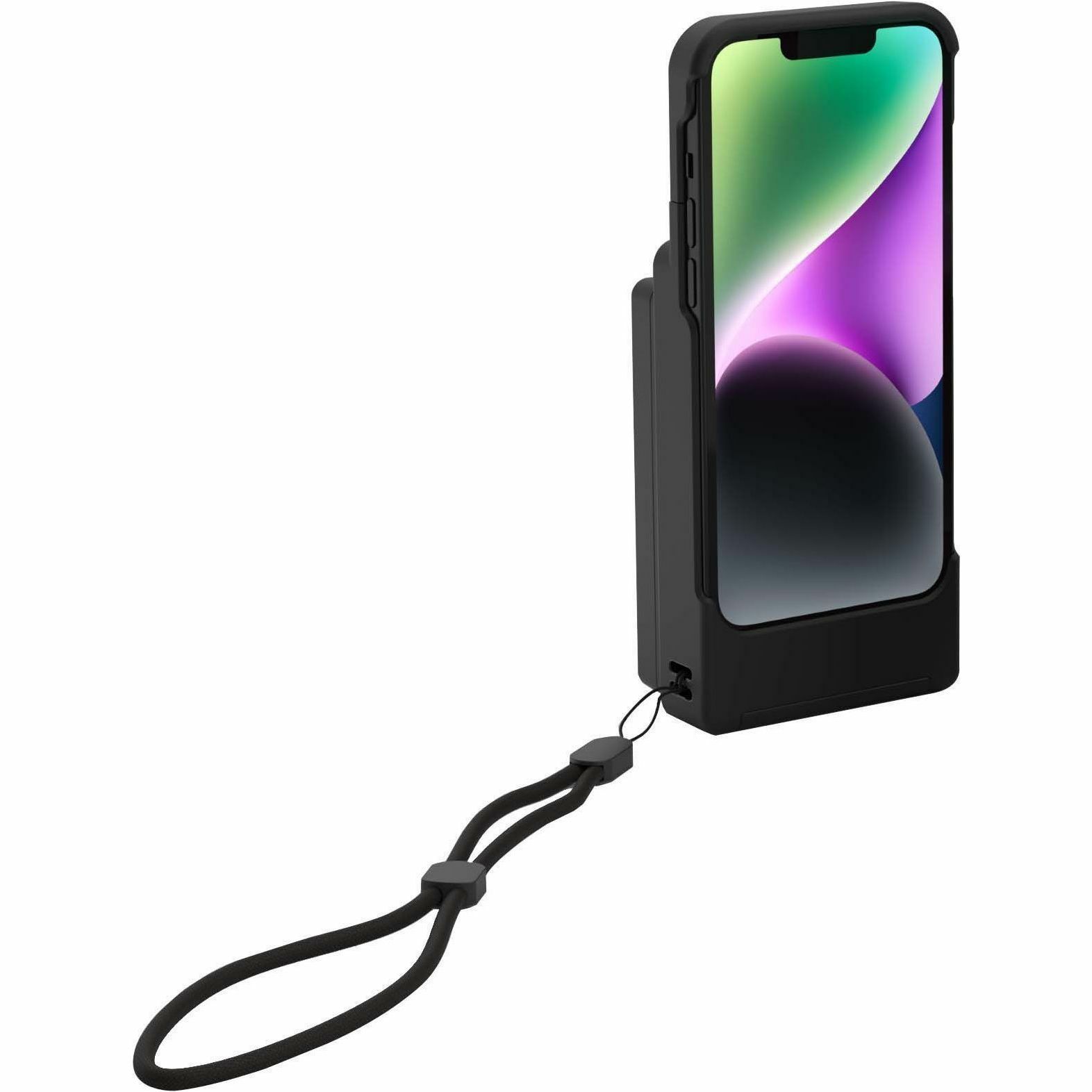 CONNECT2, PH14, SUPPORT FOR IPHONE 14/13/12, +INGENICO MOBY 5500, BLACK — rear view