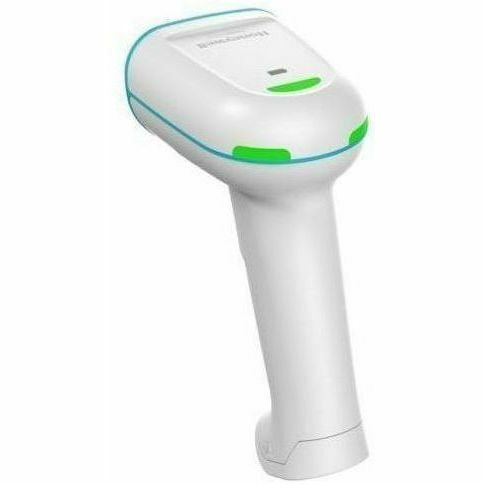 Honeywell 1962HC battery-free USB handheld scanner kit with white finish and presentation base — rear view