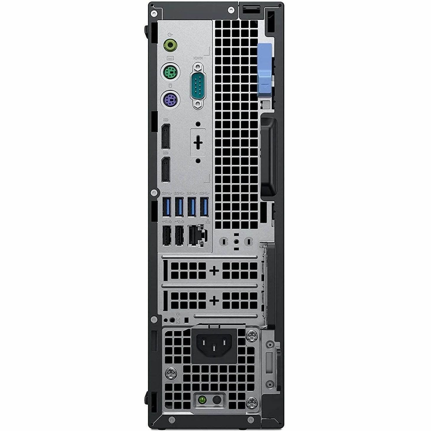 Refurbished Dell OptiPlex 7060 Small Form Factor business desktop with Core i5, 16 GB RAM, and 256 GB SSD — rear view