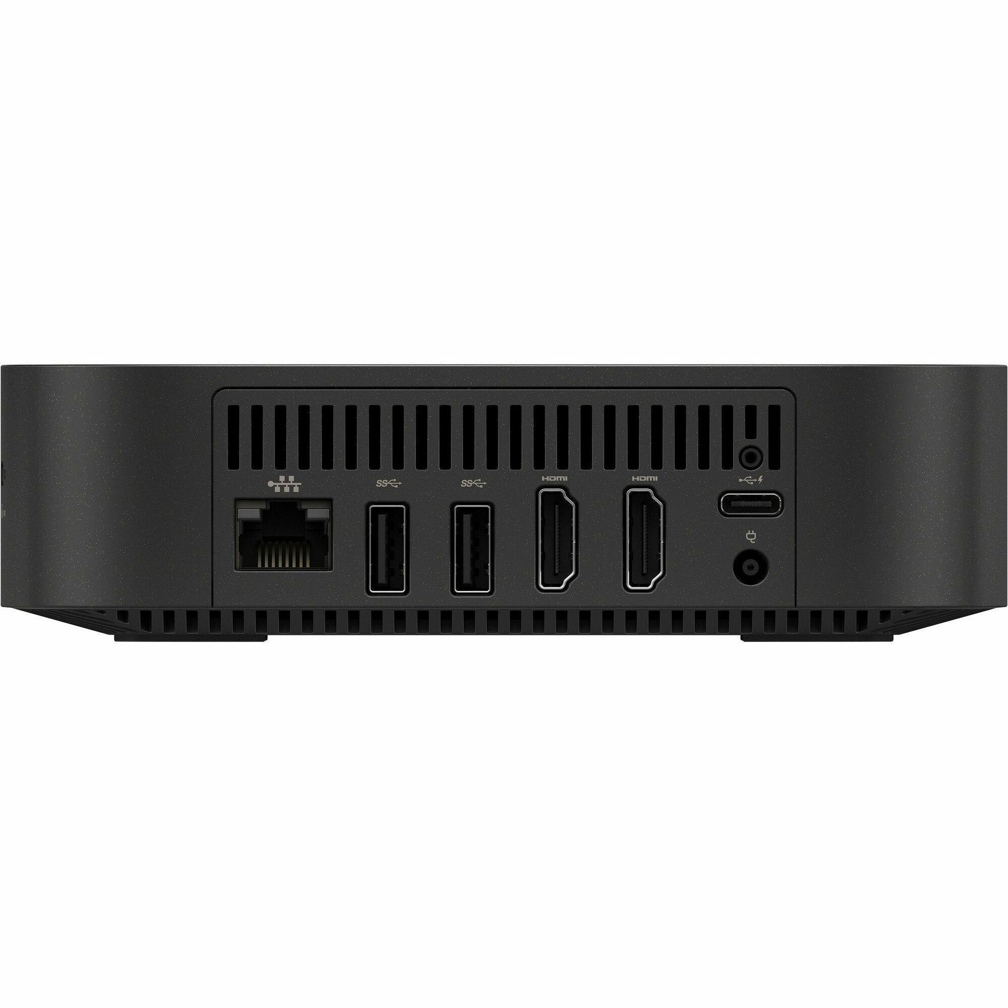 HP CBXEntG4 compact mini PC with Intel Core i5-1335U and black chassis — rear view